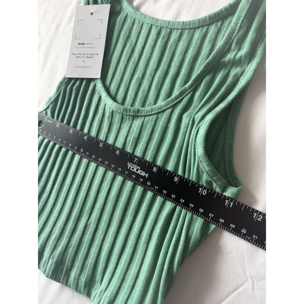 Sorelle UK 3 Piece Ribbed Set Green Crop Top Cardigan Pants Set S NWT - Picture 4 of 11